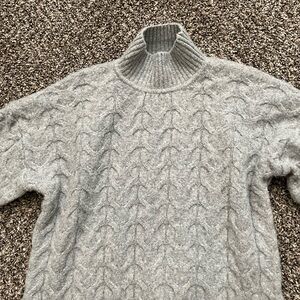 Grey knit turtleneck sweater, size XS